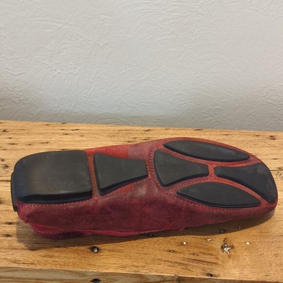 Donald J. Pliner Made in Italy Vesta Red Distressed Driving Mocassins Size 6.5 - Picture 9 of 12